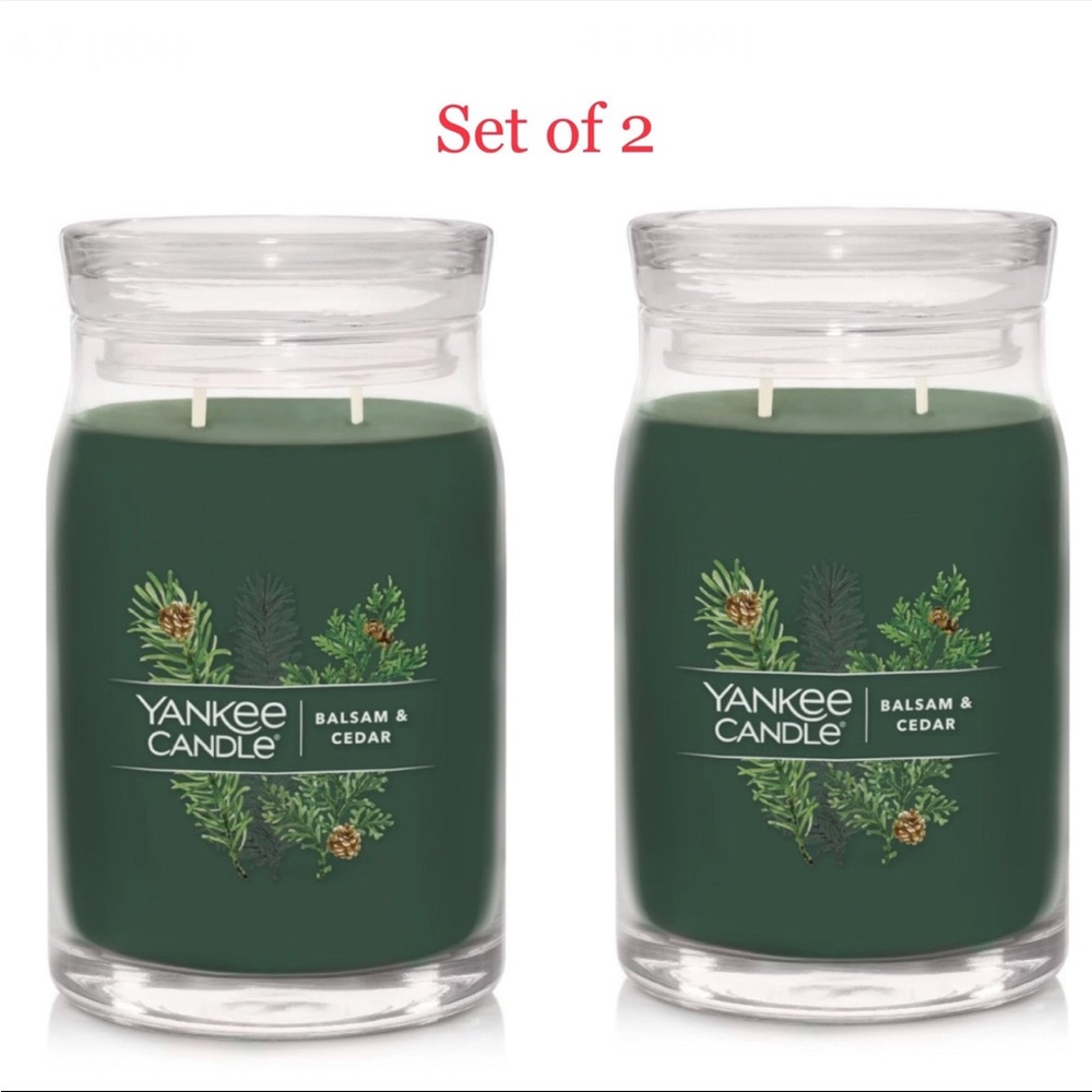 2 Yankee Candle Large Jars - Balsam & Cedar
